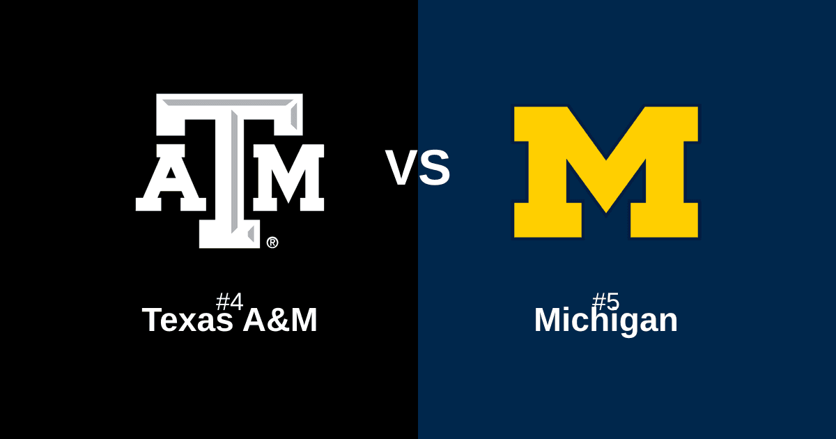 #4 Texas A&M vs #5 Michigan Free Pick and Prediction – March 22